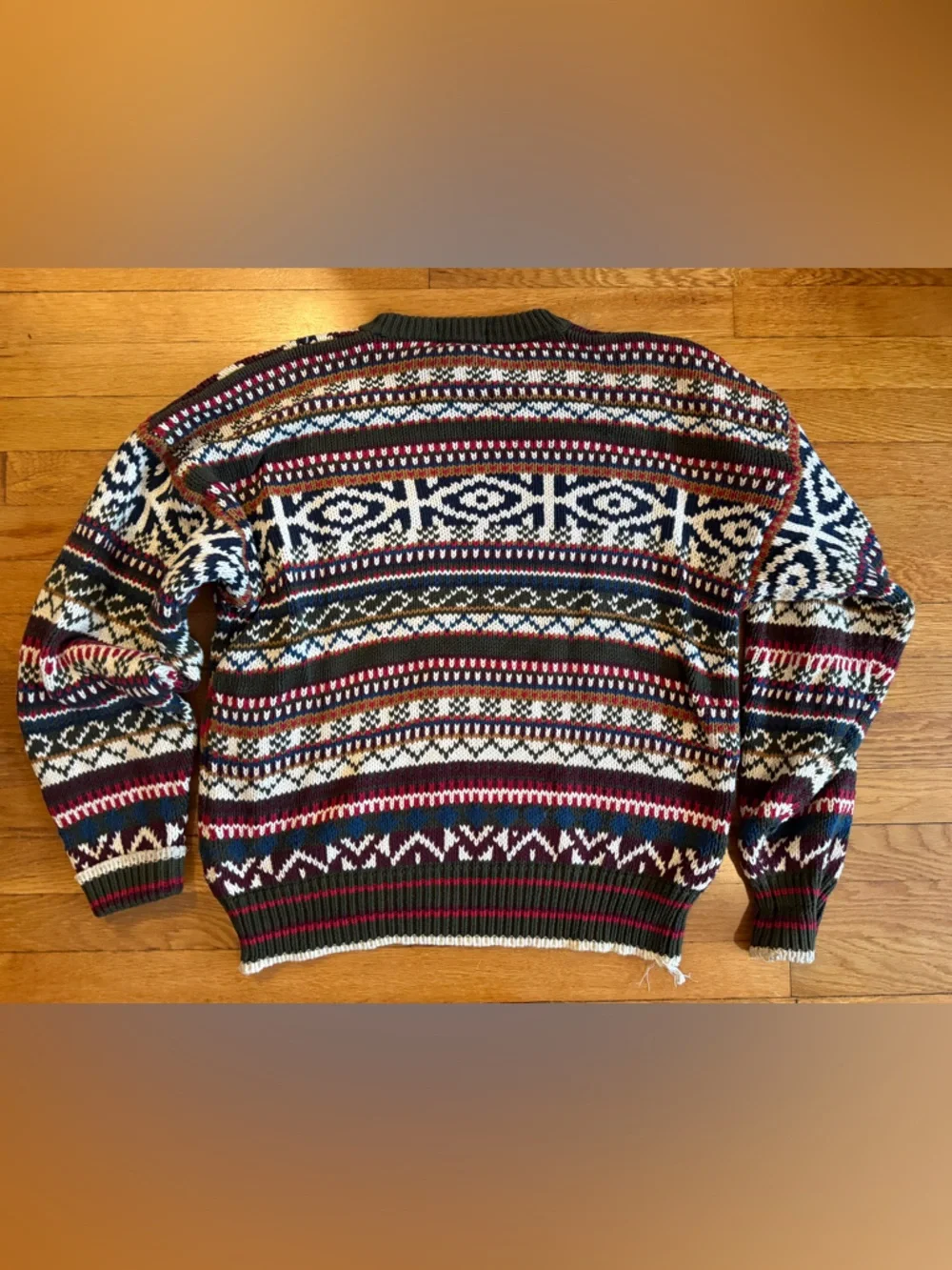 Gant Men's Fair Isle Sweater in Burgundy, Navy, Cream, and Olive - Picture 2 of 9